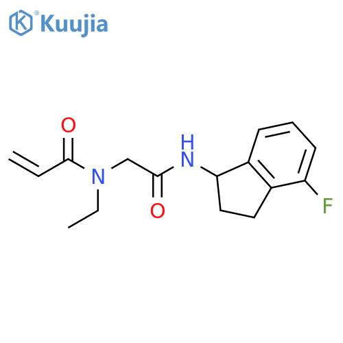 N-Ethyl-N-[2-[(4-fluoro-2,3-dihydro-1H-inden-1-yl)amino]-2-oxoethyl]-2-propenamide structure