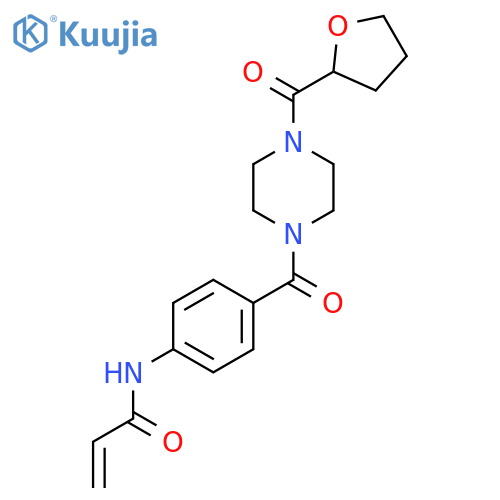 N-[4-[4-(Oxolane-2-carbonyl)piperazine-1-carbonyl]phenyl]prop-2-enamide structure