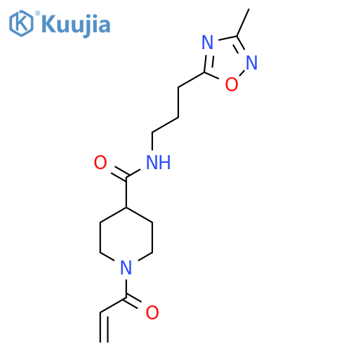 N-[3-(3-Methyl-1,2,4-oxadiazol-5-yl)propyl]-1-prop-2-enoylpiperidine-4-carboxamide structure