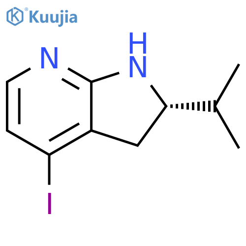 (2S)-4-Iodo-2-isopropyl-2,3-dihydro-1H-pyrrolo[2,3-b]pyridine structure