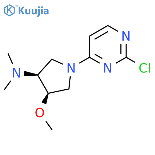 rac-(3R,4S)-1-(2-chloropyrimidin-4-yl)-4-methoxy-N,N-dimethylpyrrolidin-3-amine structure