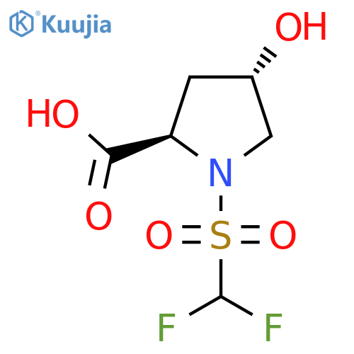 (2R,4S)-1-difluoromethanesulfonyl-4-hydroxypyrrolidine-2-carboxylic acid structure