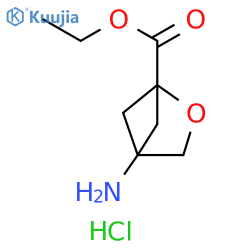 2-Oxabicyclo[2.1.1]hexane-1-carboxylic acid, 4-amino-, ethyl ester, hydrochloride (1:1) structure