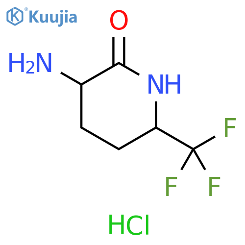 2-Piperidinone, 3-amino-6-(trifluoromethyl)-, hydrochloride (1:1) structure