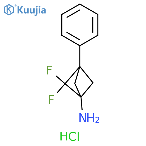2,2-difluoro-3-phenyl-bicyclo[1.1.1]pentan-1-amine;hydrochloride structure