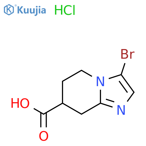 3-Bromo-5,6,7,8-tetrahydroimidazo[1,2-a]pyridine-7-carboxylic acid;hydrochloride structure