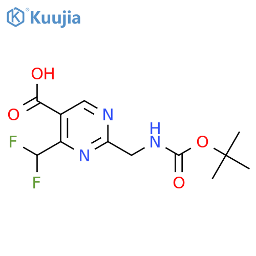2-({(tert-butoxy)carbonylamino}methyl)-4-(difluoromethyl)pyrimidine-5-carboxylic acid structure