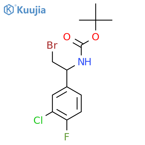 tert-butyl N-[2-bromo-1-(3-chloro-4-fluorophenyl)ethyl]carbamate structure