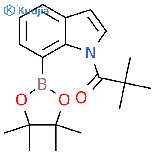 2,2-Dimethyl-1-(7-(4,4,5,5-tetramethyl-1,3,2-dioxaborolan-2-yl)-1H-indol-1-yl)propan-1-one structure