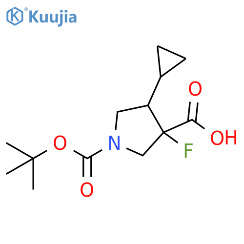 1,3-Pyrrolidinedicarboxylic acid, 4-cyclopropyl-3-fluoro-, 1-(1,1-dimethylethyl) ester structure