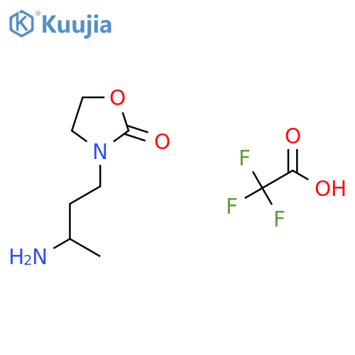3-(3-Aminobutyl)-1,3-oxazolidin-2-one; trifluoroacetic acid structure