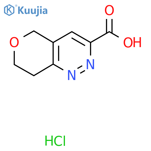 7,8-Dihydro-5H-pyrano[4,3-c]pyridazine-3-carboxylic acid;hydrochloride structure
