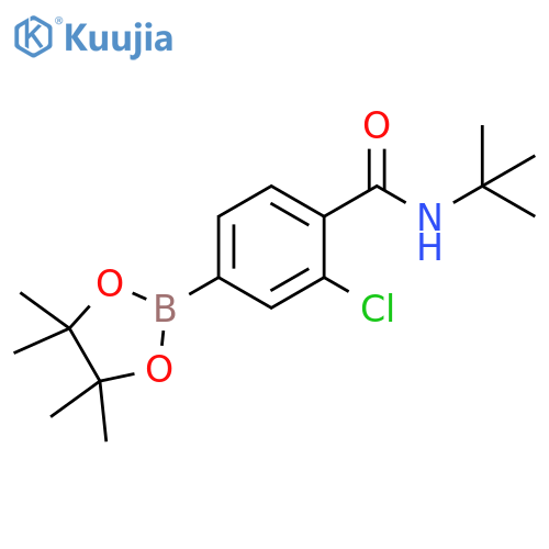 N-tert-Butyl-2-chloro-4-(tetramethyl-1,3,2-dioxaborolan-2-yl)benzamide structure