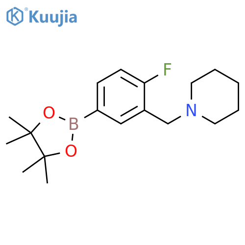 4-Fluoro-3-piperidinomethylphenylboronic acid pinacol ester structure