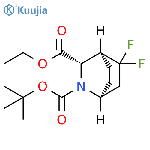 O2-tert-butyl O3-ethyl (1S,3S,4S)-5,5-difluoro-2-azabicyclo[2.2.2]octane-2,3-dicarboxylate structure