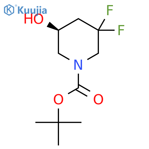 tert-butyl (5S)-3,3-difluoro-5-hydroxy-piperidine-1-carboxylate structure