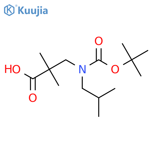 3-{(tert-butoxy)carbonyl(2-methylpropyl)amino}-2,2-dimethylpropanoic acid structure
