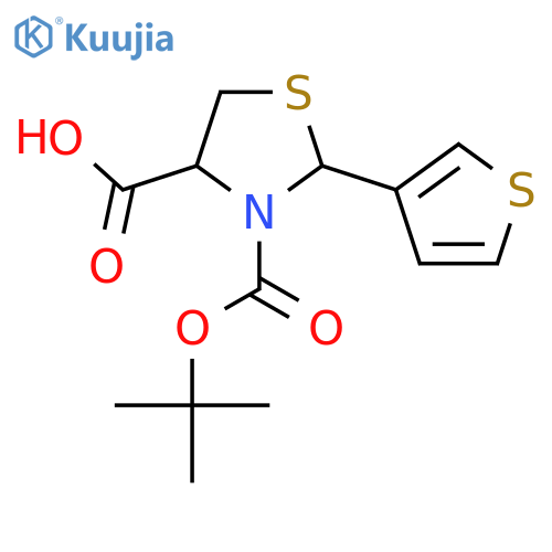 3-(tert-butoxy)carbonyl-2-(thiophen-3-yl)-1,3-thiazolidine-4-carboxylic acid structure