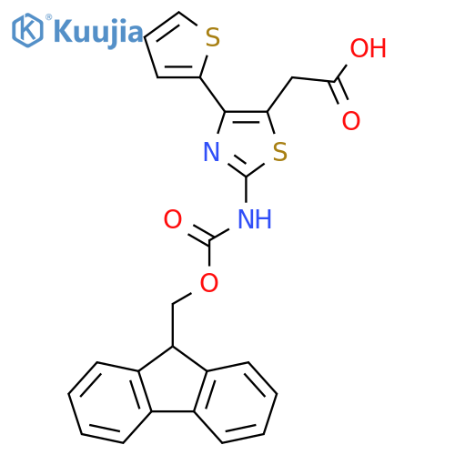 5-Thiazoleacetic acid, 2-[[(9H-fluoren-9-ylmethoxy)carbonyl]amino]-4-(2-thienyl)- structure