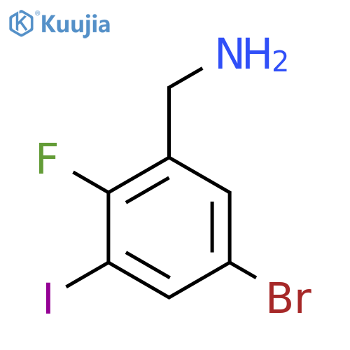 (5-Bromo-2-fluoro-3-iodophenyl)methanamine structure