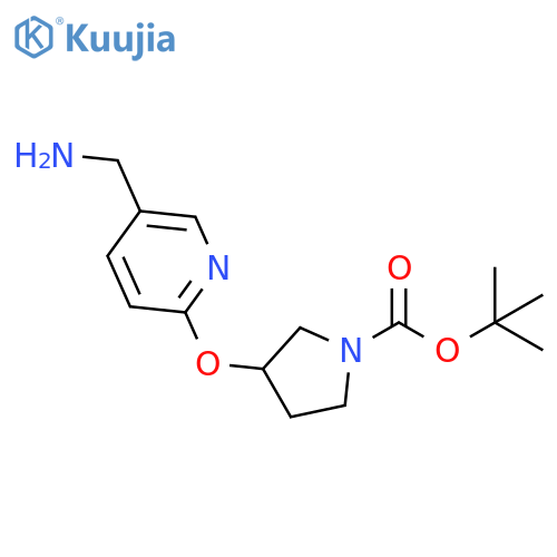 tert-butyl 3-{5-(aminomethyl)pyridin-2-yloxy}pyrrolidine-1-carboxylate structure