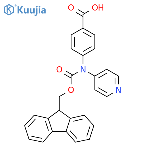 4-({[(9H-fluoren-9-yl)methoxy]carbonyl}(pyridin-4-yl)amino)benzoic acid structure