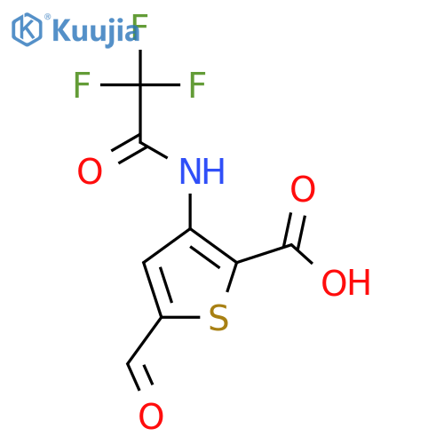 5-formyl-3-(trifluoroacetamido)thiophene-2-carboxylic acid structure