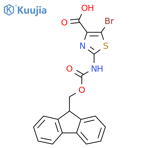 5-bromo-2-({[(9H-fluoren-9-yl)methoxy]carbonyl}amino)-1,3-thiazole-4-carboxylic acid structure
