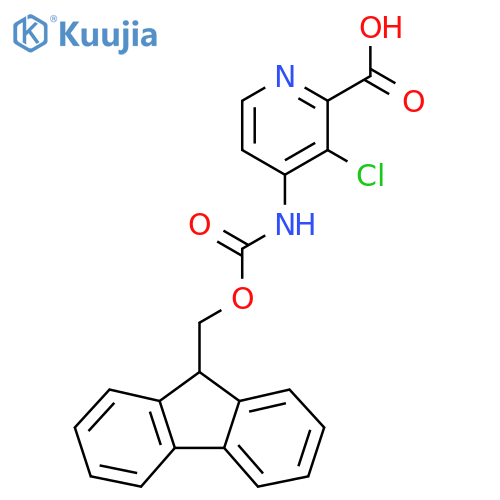 3-chloro-4-({[(9H-fluoren-9-yl)methoxy]carbonyl}amino)pyridine-2-carboxylic acid structure