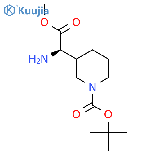 tert-butyl 3-[(1R)-1-amino-2-methoxy-2-oxo-ethyl]piperidine-1-carboxylate structure