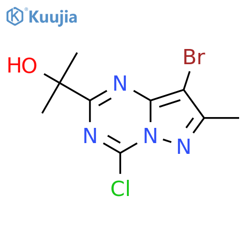 2-(8-bromo-4-chloro-7-methyl-pyrazolo[1,5-a][1,3,5]triazin-2-yl)propan-2-ol structure
