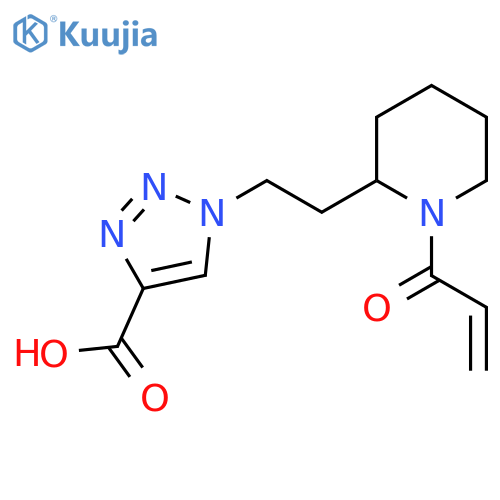 1-{2-1-(prop-2-enoyl)piperidin-2-ylethyl}-1H-1,2,3-triazole-4-carboxylic acid structure