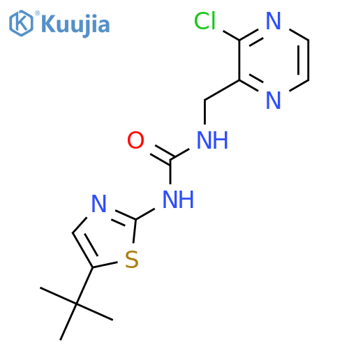 3-(5-Tert-butyl-1,3-thiazol-2-yl)-1-[(3-chloropyrazin-2-yl)methyl]urea structure