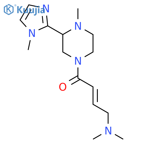 4-(dimethylamino)-1-[4-methyl-3-(1-methyl-1H-imidazol-2-yl)piperazin-1-yl]but-2-en-1-one structure