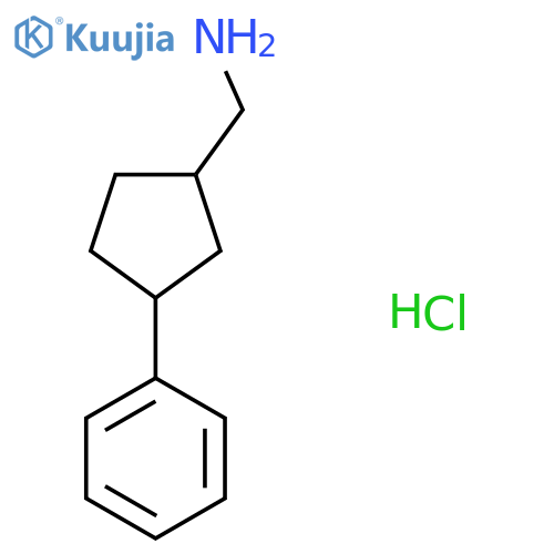 (3-Phenylcyclopentyl)methanamine;hydrochloride structure