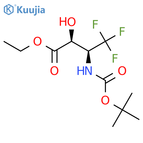 rac-ethyl (2R,3R)-3-{[(tert-butoxy)carbonyl]amino}-4,4,4-trifluoro-2-hydroxybutanoate structure