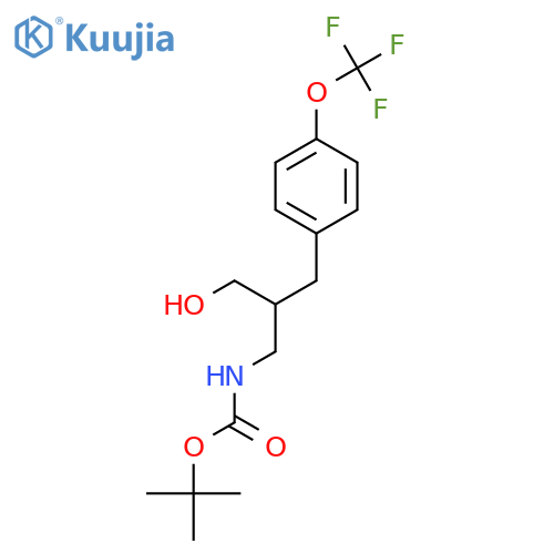 tert-butyl N-(3-hydroxy-2-{[4-(trifluoromethoxy)phenyl]methyl}propyl)carbamate structure