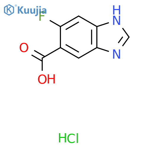 5-fluoro-1H-1,3-benzodiazole-6-carboxylic acid hydrochloride structure