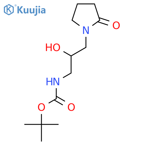tert-butyl N-[2-hydroxy-3-(2-oxopyrrolidin-1-yl)propyl]carbamate structure