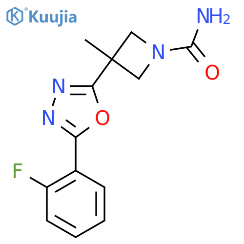 3-[5-(2-Fluorophenyl)-1,3,4-oxadiazol-2-yl]-3-methylazetidine-1-carboxamide structure