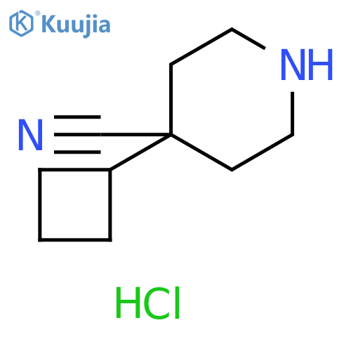 4-Piperidinecarbonitrile, 4-cyclobutyl-, hydrochloride (1:1) structure