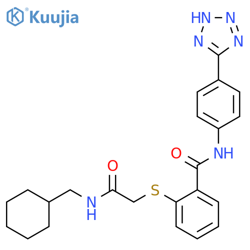 2-({[(cyclohexylmethyl)carbamoyl]methyl}sulfanyl)-N-[4-(1H-1,2,3,4-tetrazol-5-yl)phenyl]benzamide structure