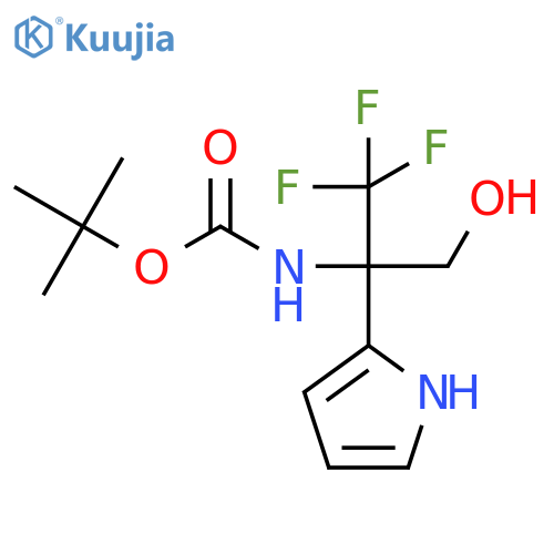 tert-butyl N-[1,1,1-trifluoro-3-hydroxy-2-(1H-pyrrol-2-yl)propan-2-yl]carbamate structure