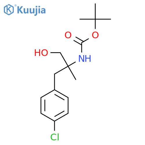 tert-butyl N-{2-[(4-chlorophenyl)methyl]-1-hydroxypropan-2-yl}carbamate structure