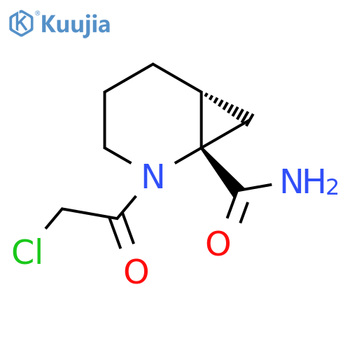 rac-(1R,6S)-2-(2-chloroacetyl)-2-azabicyclo4.1.0heptane-1-carboxamide structure