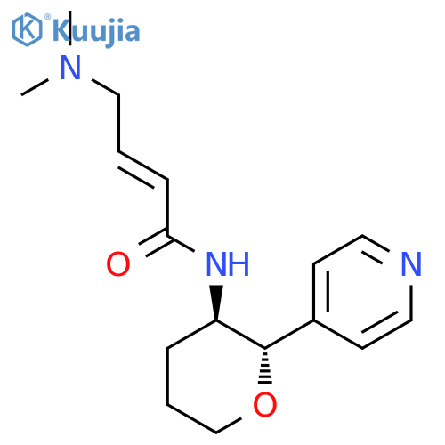 (E)-4-(Dimethylamino)-N-[(2S,3R)-2-pyridin-4-yloxan-3-yl]but-2-enamide structure