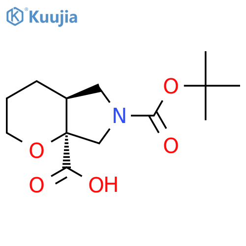 rel-(4aS,7aS)-6-(tert-Butoxycarbonyl)hexahydropyrano[2,3-c]pyrrole-7a(2H)-carboxylic acid structure