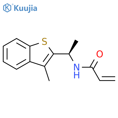 N-(1R)-1-(3-methyl-1-benzothiophen-2-yl)ethylprop-2-enamide structure