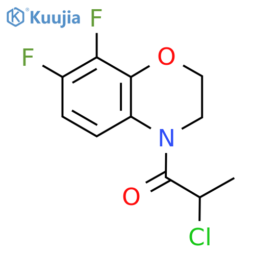 2-Chloro-1-(7,8-difluoro-2,3-dihydro-1,4-benzoxazin-4-yl)propan-1-one structure