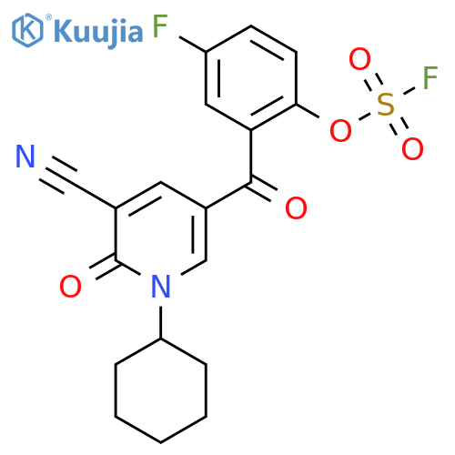 3-Cyano-1-cyclohexyl-5-(5-fluoro-2-fluorosulfonyloxybenzoyl)-2-oxopyridine structure